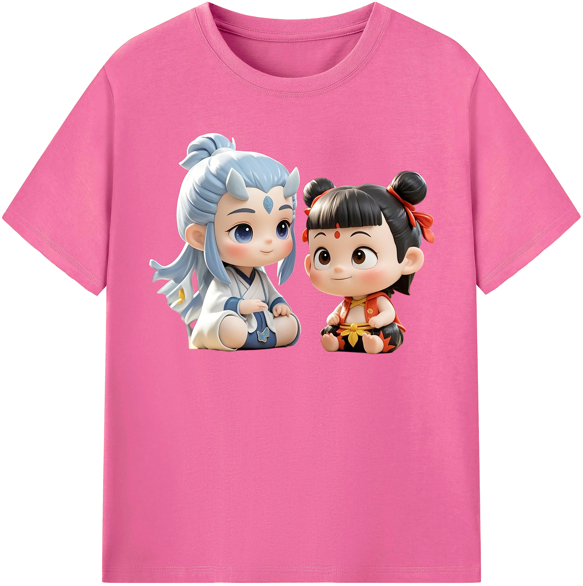 （画像用） Ne Zha 2 ナタ 魔童の大暴れ レディースカジュアルプリントTシャツ（綿100％）